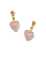 Adalynn 18k Gold Vermeil Heart Drop Earrings in Phosphosiderite