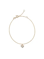 Madeline 14k Yellow Gold Delicate Chain Bracelet in White Diamond