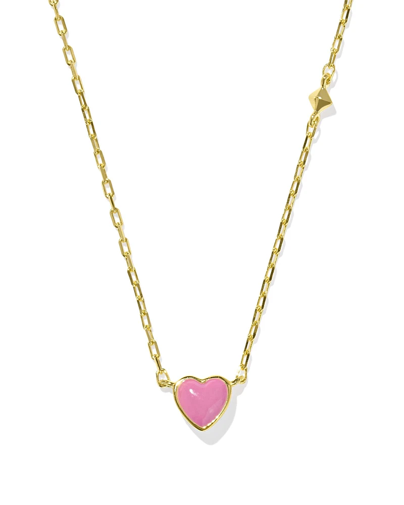 Enamel 18k Gold Vermeil Heart Pendant Necklace