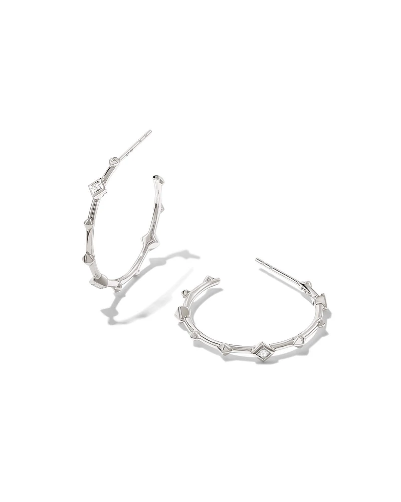 0.12 ct Michelle 14k White Gold Hoop Earrings in White Diamond