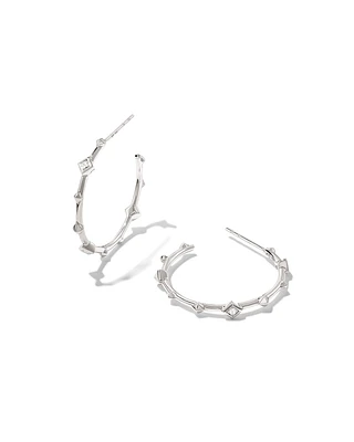 0.12 ct Michelle 14k White Gold Hoop Earrings in White Diamond