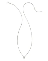 Tiny Heart Padlock 14k White Gold Pendant Necklace Diamond