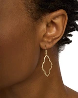 Abbie Silver Small Open Frame Earrings White Crystal