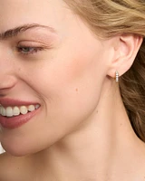 Davie Sterling Silver Huggie Earrings White Topaz