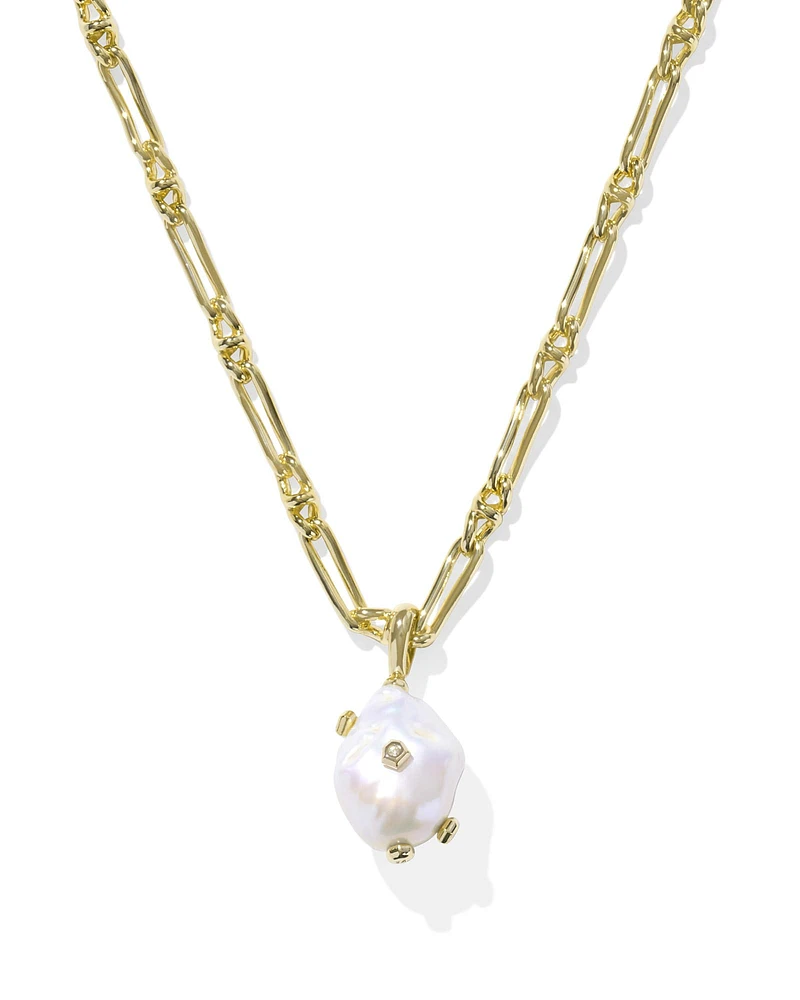 Melody Silver Small Long Pendant Necklace Freshwater Cultured Pearl