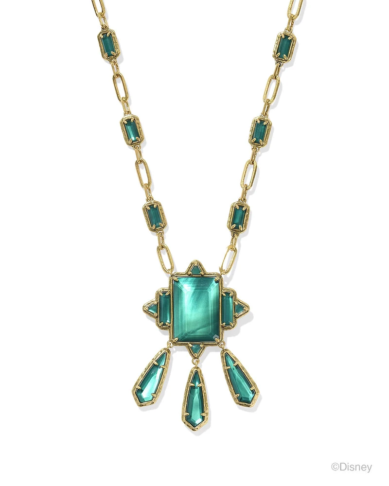 Disney | Kendra Scott The Queen Vintage Gold Statement Necklace in Dark Green Mother-of-Pearl