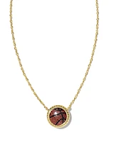 Basketball Gold Short Pendant Necklace Orange Goldstone