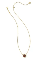 Basketball Gold Short Pendant Necklace Orange Goldstone