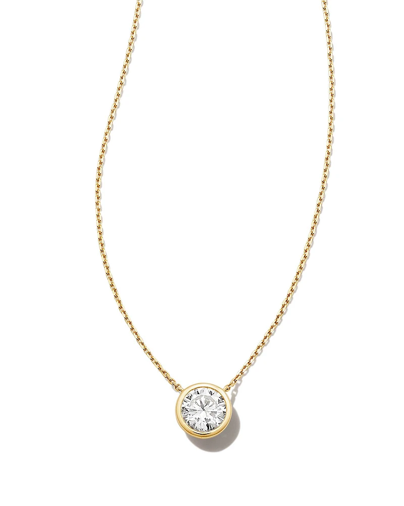 ct Lab Grown White Diamond Audrey Pendant Necklace in 14k White Gold