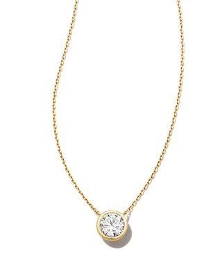 ct Lab Grown White Diamond Audrey Pendant Necklace in 14k White Gold
