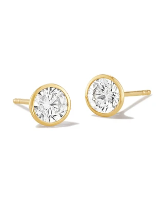 ct Lab Grown White Diamond Audrey Stud Earrings in 14k White Gold