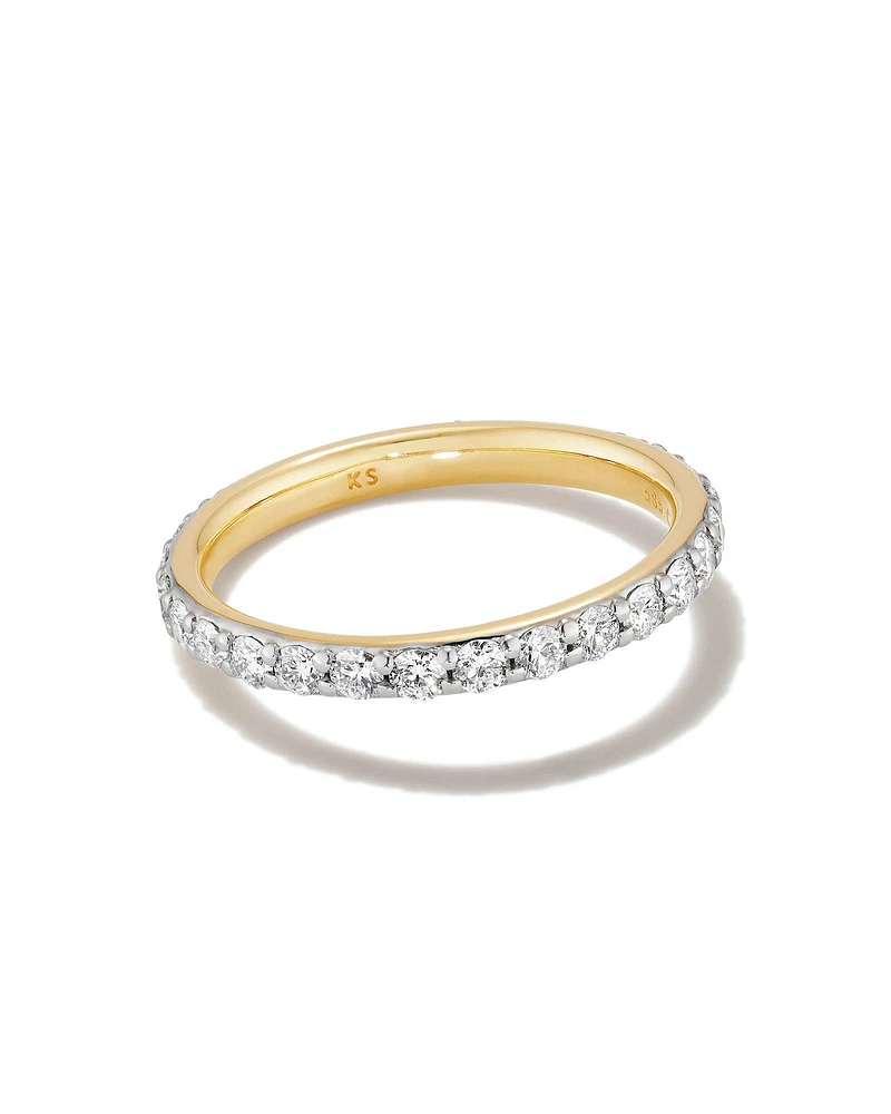 ct Lab Grown White Diamond Marilyn Band Ring 14k Gold
