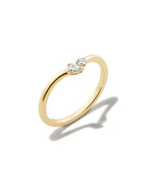 0.16 ct Lab Grown White Diamond Toi et Moi Band Ring 14k Yellow Gold