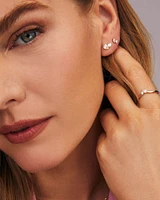 0.16 ct Lab Grown White Diamond Toi et Moi Band Ring 14k Yellow Gold