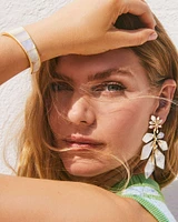 Jaylin Gold Statement Earrings in Ivory Mother-of-Pearl
