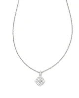 Dira Silver Crystal Short Pendant Necklace in White CZ