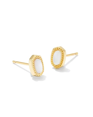 Mini Ellie Gold Stud Earrings Turquoise Magnesite
