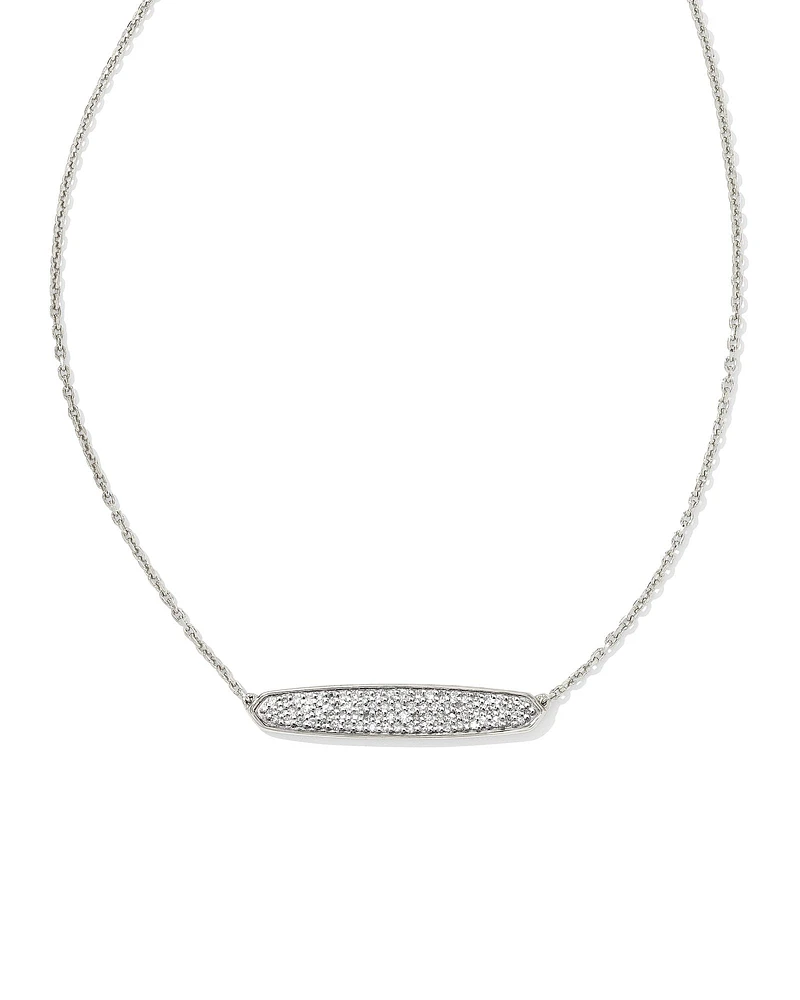 Mattie 18k Yellow Gold Vermeil Pave Pendant Necklace in White Diamond
