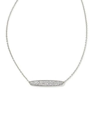 Mattie 18k Yellow Gold Vermeil Pave Pendant Necklace in White Diamond