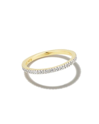 Arynn Sterling Silver Band Ring White Sapphire