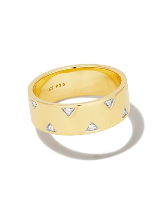 Tinsley Sterling Silver Band Ring White Topaz