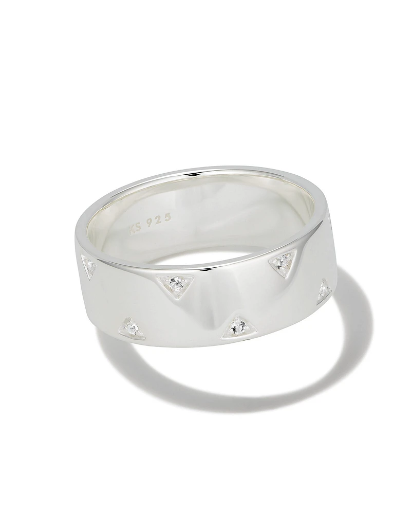 Tinsley Sterling Silver Band Ring White Topaz