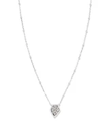 Framed Silver Tess Satellite Short Pendant Necklace in Platinum Drusy