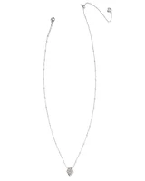 Framed Silver Tess Satellite Short Pendant Necklace in Platinum Drusy