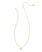 Framed Gold Tess Satellite Short Pendant Necklace in Iridescent Drusy
