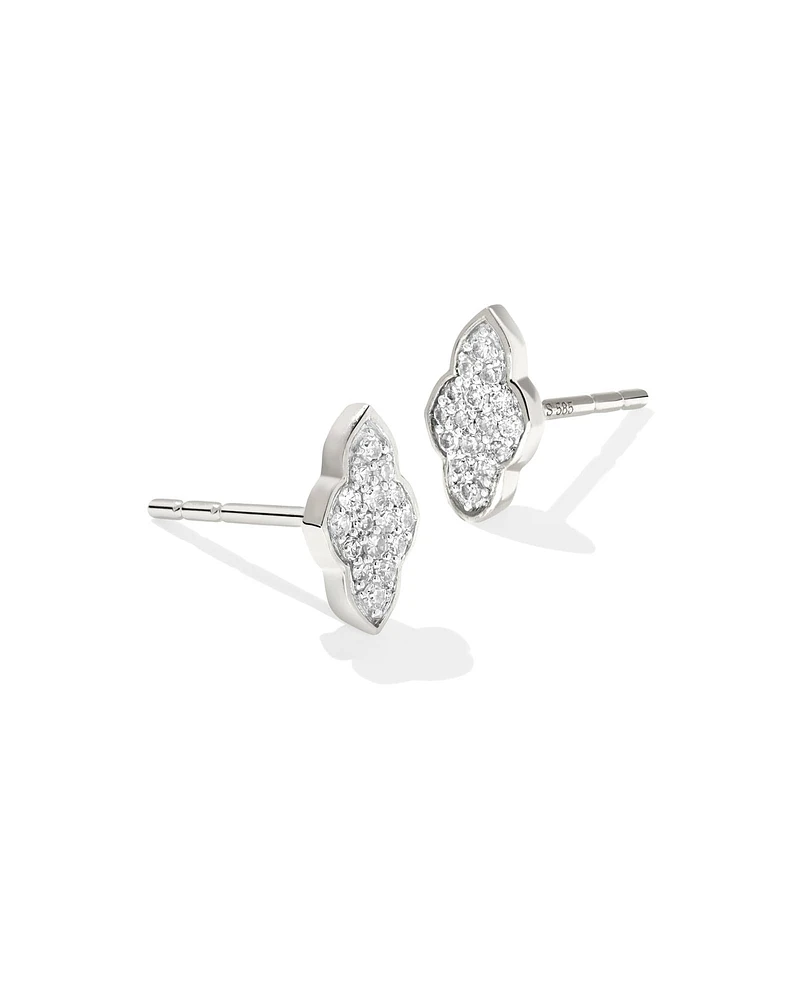 Abbie 14k Yellow Gold Pave Stud Earrings