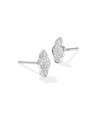 Abbie 14k Yellow Gold Pave Stud Earrings