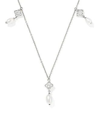 0.21 ct Lab Grown Diamond Dira 14k Gold Pearl Strand Necklace