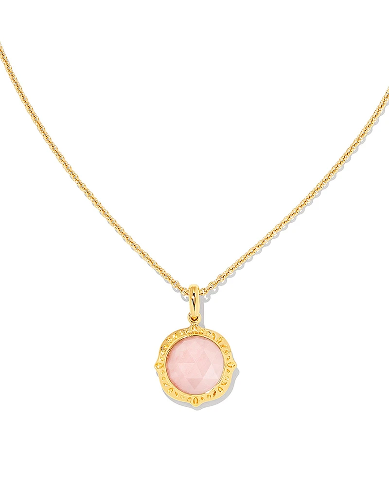 Sage 18k Gold Vermeil Pendant Necklace in Pink Opal