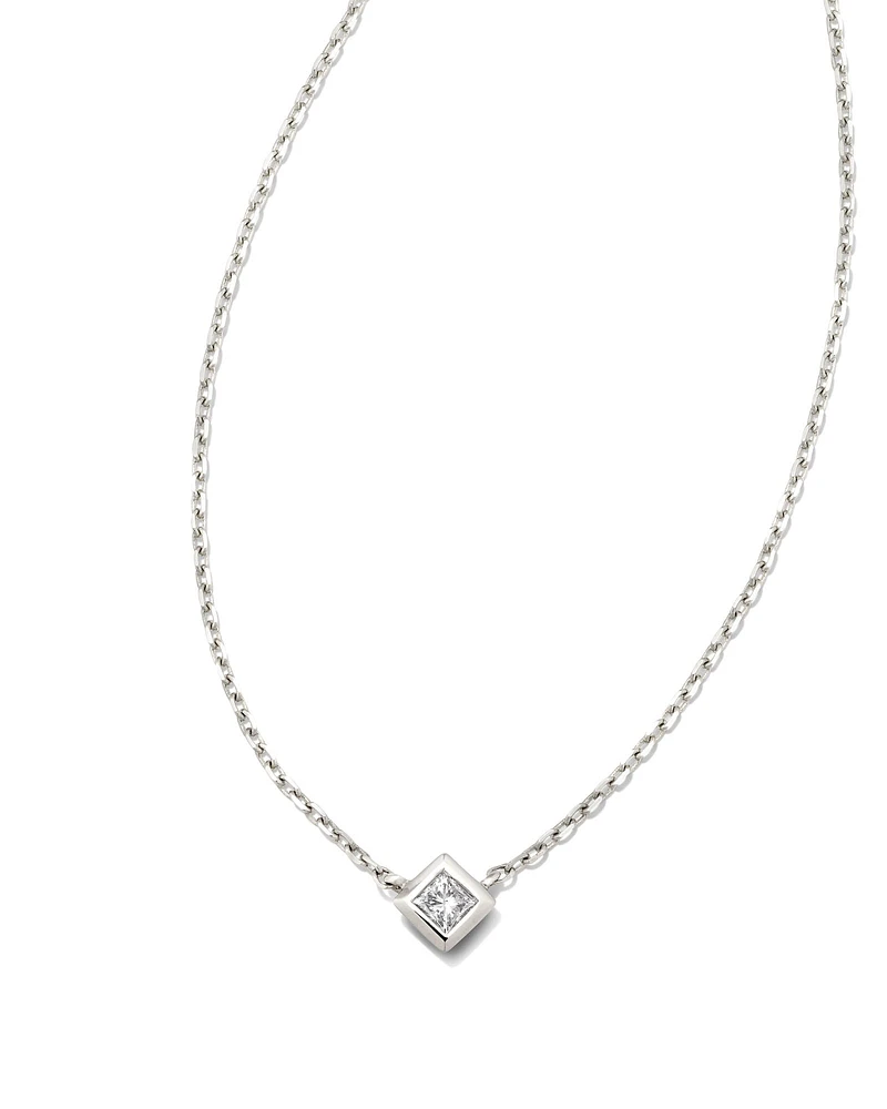 Michelle 14k Gold Pendant Necklace in White Diamond