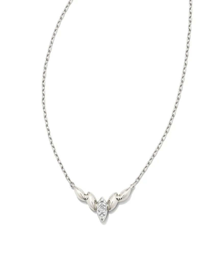 Tyler 14k White Gold Pendant Necklace in White Diamond