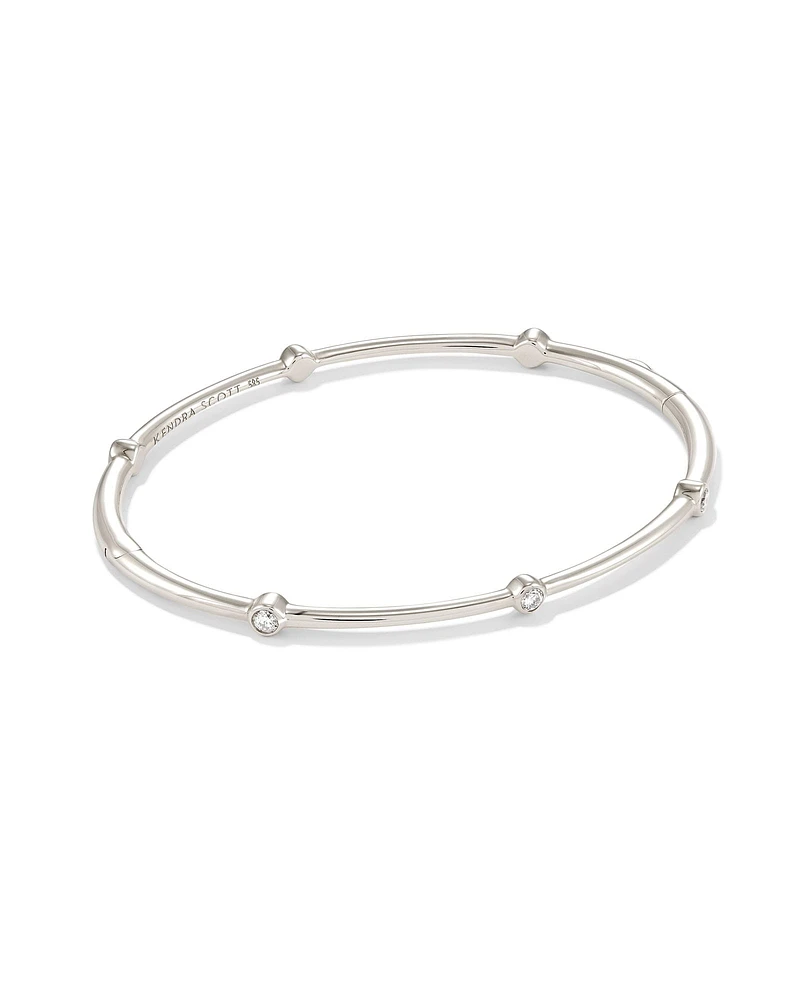 0.36 ct Audrey 14k White Gold Bangle Bracelet Diamonds