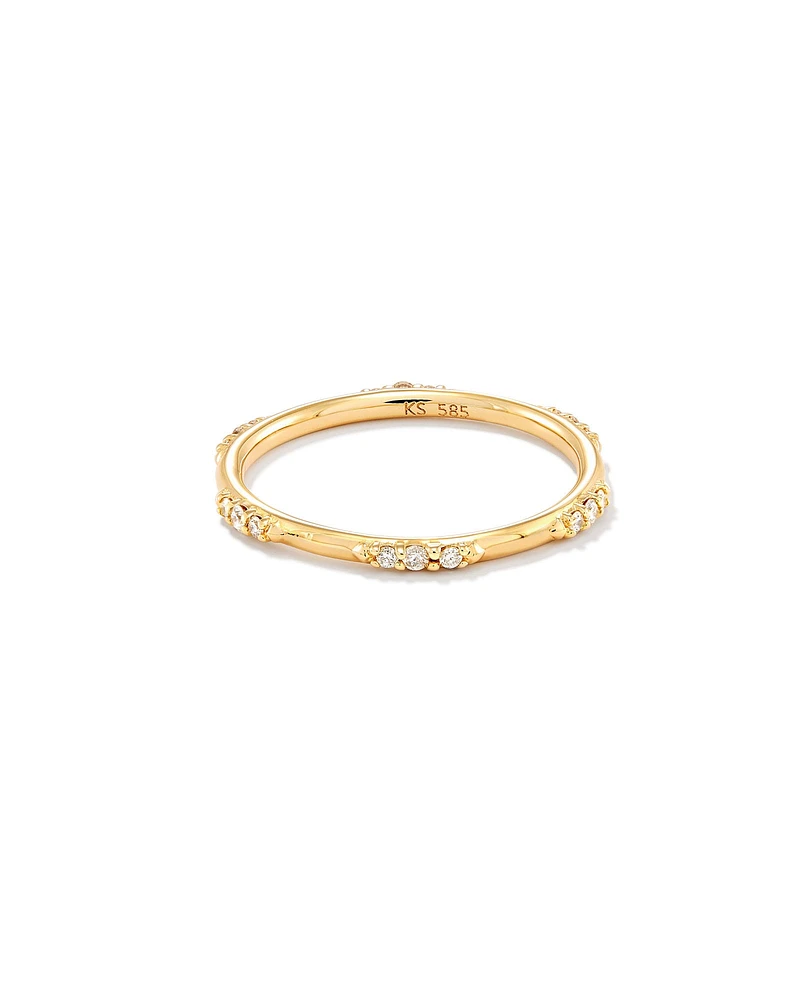 0.19 ct Posey 14k Yellow Gold Band Ring White Diamonds