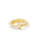 Tia 18k Gold Vermeil Band Ring White Sapphire