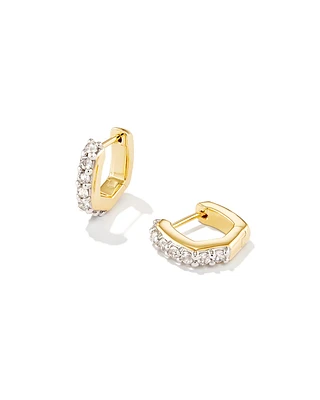 Davie Sterling Silver Huggie Earrings White Topaz