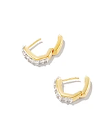 Davie Sterling Silver Huggie Earrings White Topaz