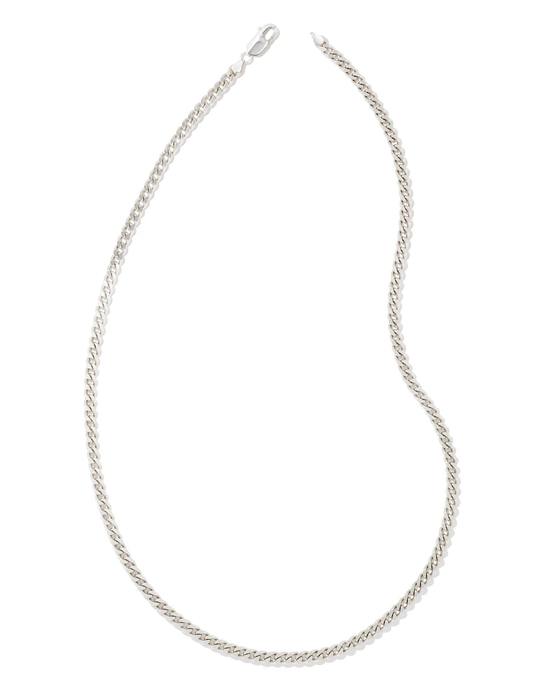 Curb Chain Necklace in Sterling Silver