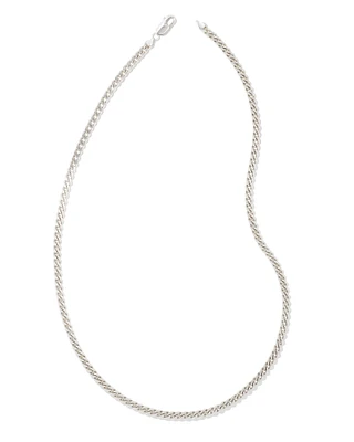 Curb Chain Necklace in Sterling Silver