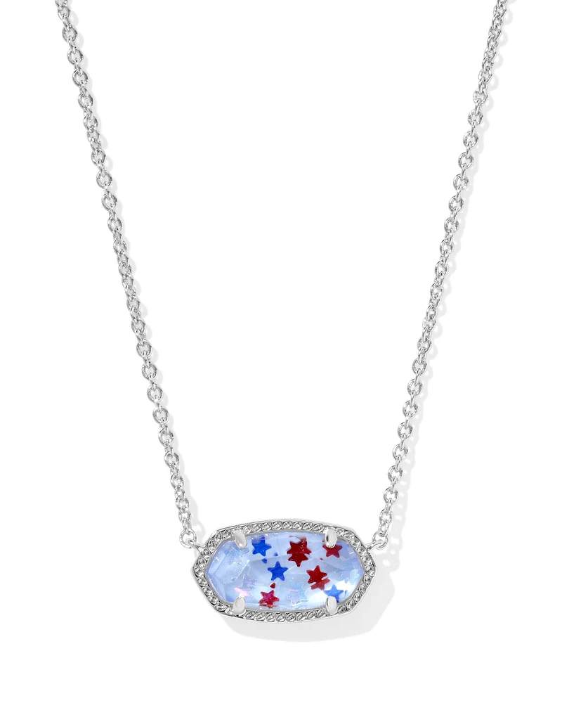 Elisa Silver Pendant Necklace Red Illusion