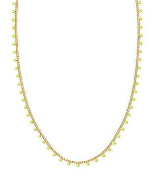 Kelsey Gold Strand Necklace in Chartreuse Enamel
