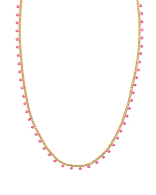 Kelsey Gold Strand Necklace in Pink Enamel