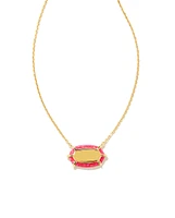 Framed Elisa Opal 18k Gold Vermeil Pendant Necklace in Bright Pink Kyocera Opal