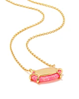 Framed Elisa Opal 18k Gold Vermeil Pendant Necklace in Bright Pink Kyocera Opal