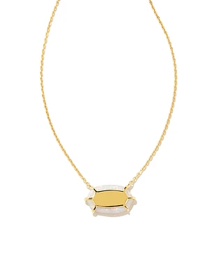 Framed Elisa Opal 18k Gold Vermeil Pendant Necklace in White Kyocera Opal