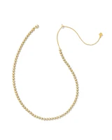 Nydia Gold Strand Necklace in White CZ