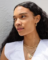 Nydia Gold Strand Necklace in White CZ
